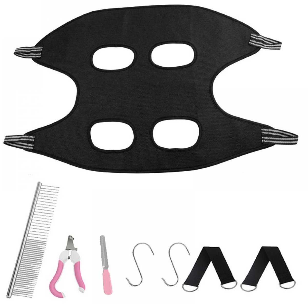 Hangmat voor Katten en Honden – Multifunctionele Huisdierverzorging – 3D Luchtrooster – 1 Stuks – Thuis of Dierenarts – Zwart