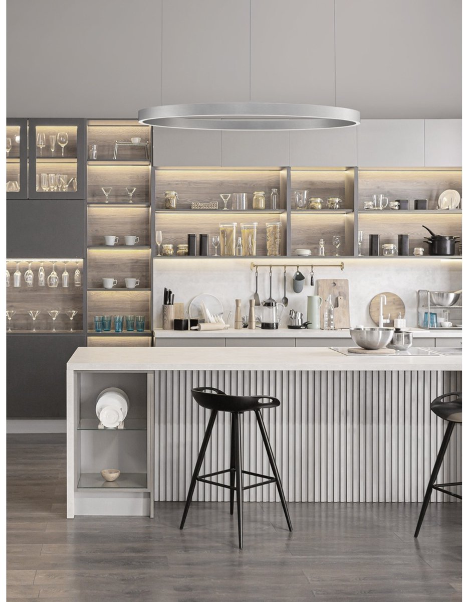 Lyora Design hanglamp Elowen zilvergrijs Ø 98cm - 9345670