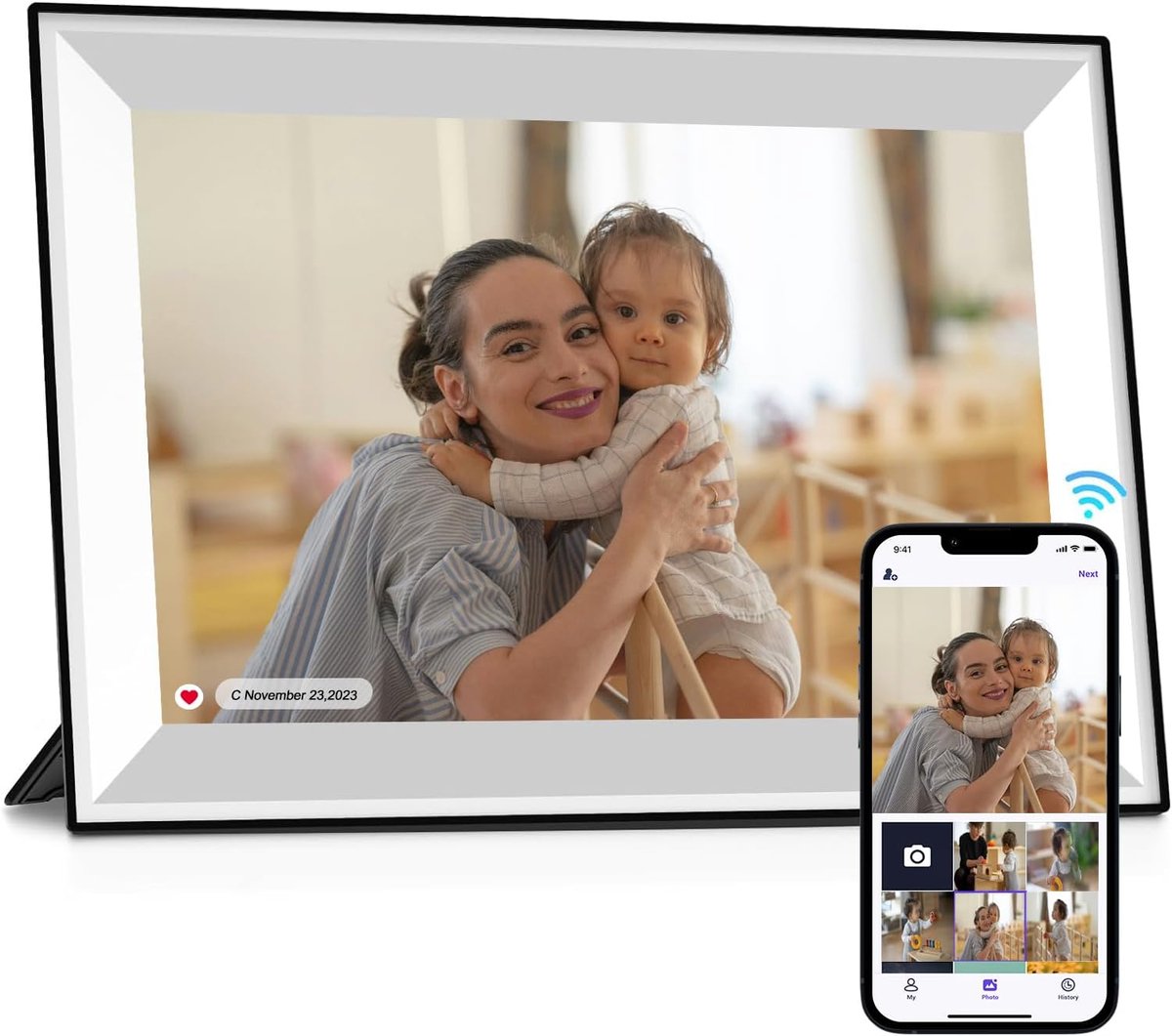 Digitale Fotolijst 10,1 inch met WiFi, 32 GB opslag en HD Touchscreen