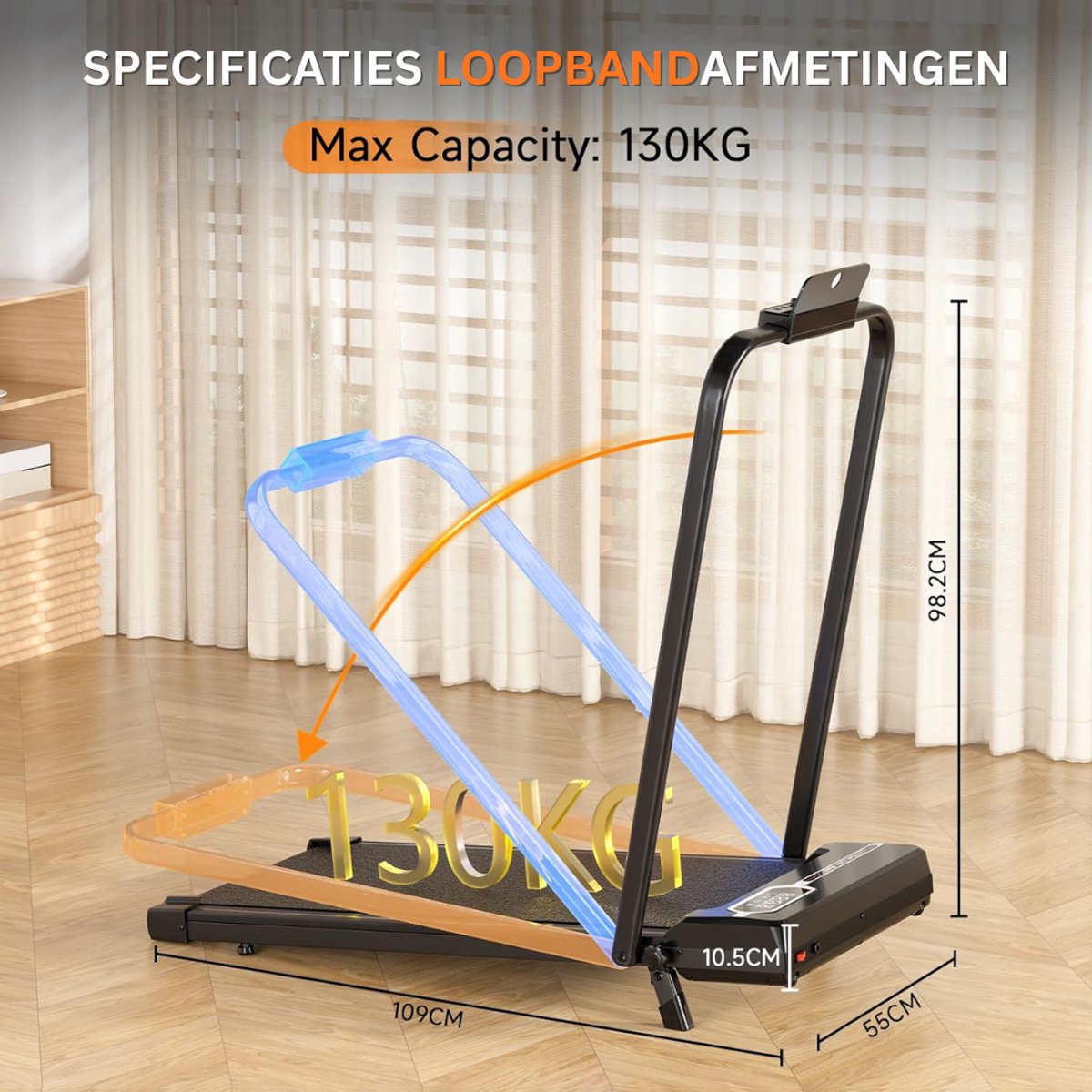 Afbeelding 3 van Loopband Inklapbaar - Wandelband Fitness - Treadmill (EAN: ...7171)