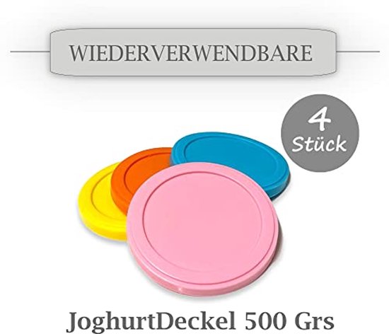 Herbruikbare Siliconen Deksels voor Yoghurtbekers - Set van 4 van Merkloos — afbeelding 3