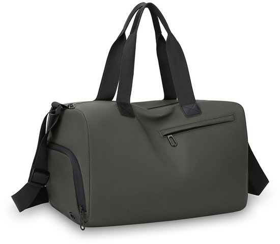 1 stuk sporttas, reistas met schoenenvak, grote sporttas, reistas, waterdichte, multifunctionele schoudertas of tas voor mannen en vrouwen voor de sportschool, fitness, sporttasLegergroen