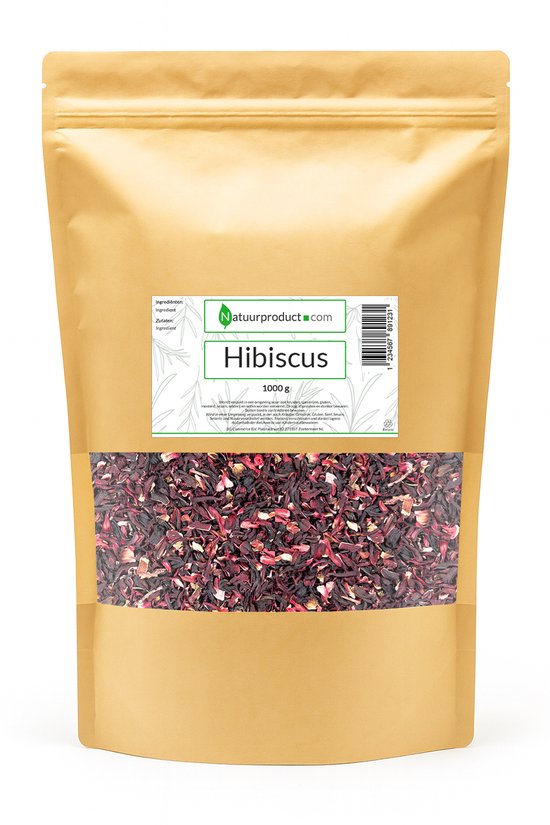 Natuurproduct Hibiscus - 1000g - Smaakvolle, frisse Kruidenthee - 100% Natuurzuiver