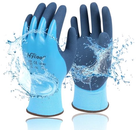 ACE HydroGrip - Guanti da lavoro, impermeabili, 2 paia, resistenti all'acqua, resistenti, antiscivolo, per uso professionale, EN 388/21420, colore: arancione/giallo