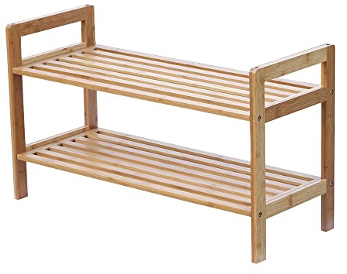 Schoenenrek Bamboe 2-Tier - Modern en Elegant Ontwerp