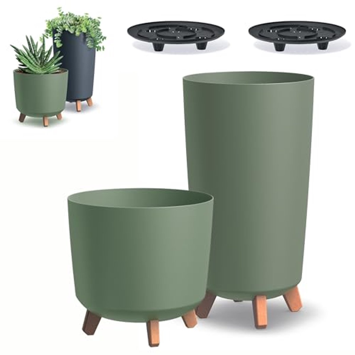 Worth Tuin kunststof urn plantenbakken voor buitenplanten, boom 50 cm hoog, 2 stuks ronde klassieke hars bloempotten indoor beige traditionele veranda 38 cm diameter, grote imitatie steen decoratief Worth Tuin kunststof urn plantenbakken voor buitenplanten, boom 50 cm hoog, 2 stuks ronde klassieke hars bloempotten indoor beige traditionele veranda 38 cm diameter, grote imitatie steen decoratief