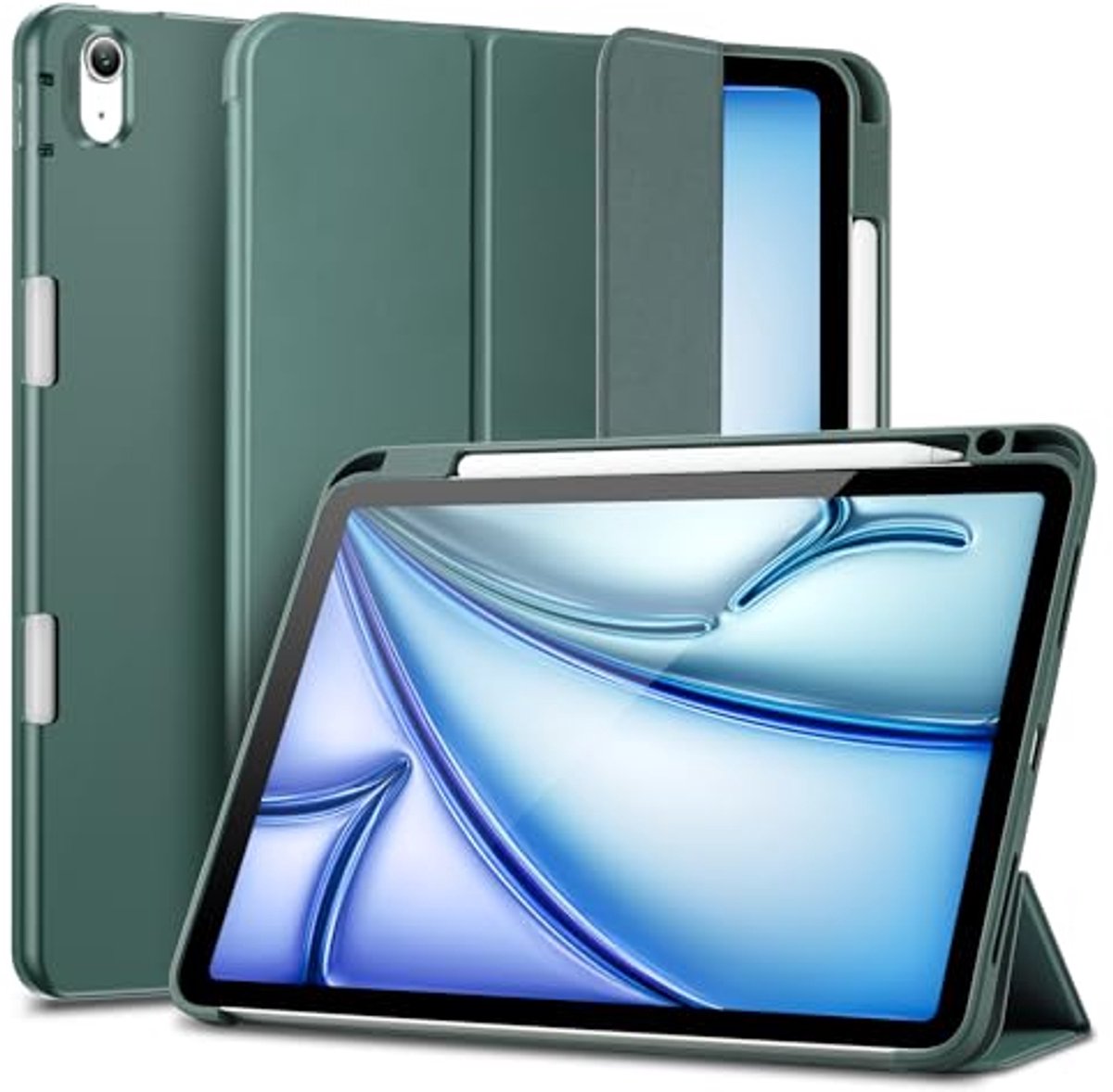 Beschermende Pencil Holder Case voor iPad Air 5/4e Generatie - Groen