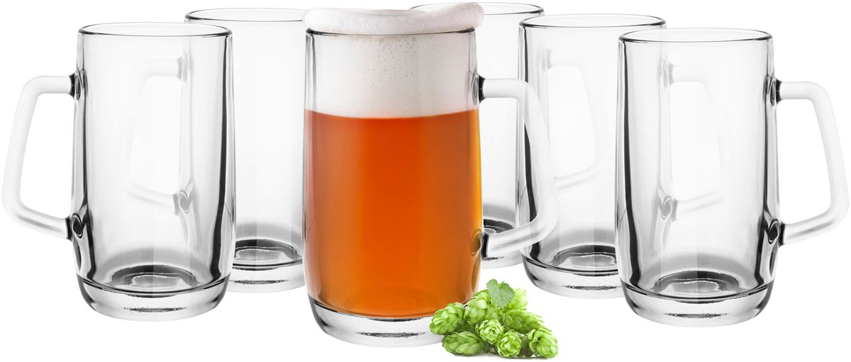 Glasmark Bierglazen - Bierpullen - transparant glas - 12x stuks - 500 ml - Oktoberfest