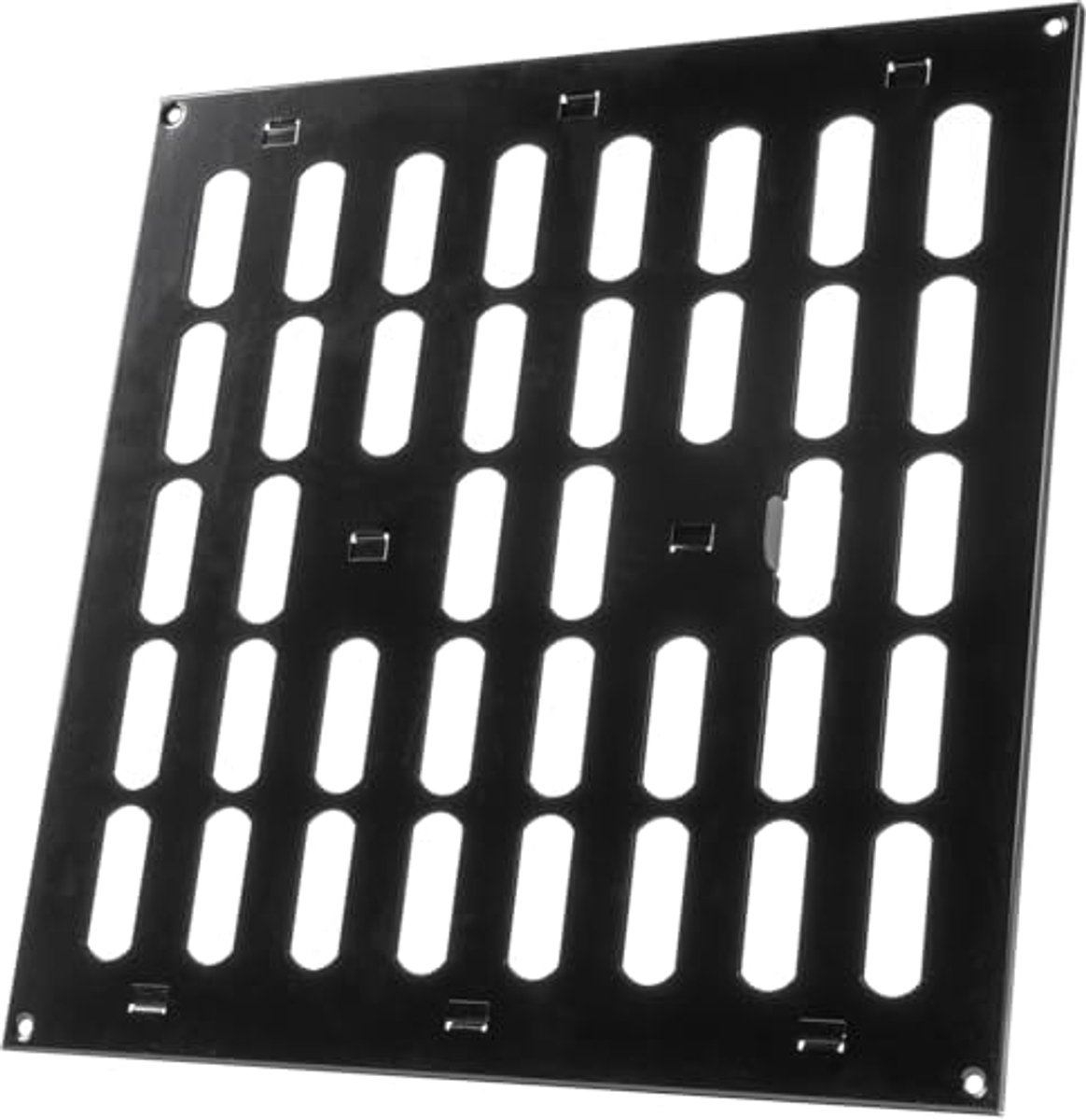 Verstelbare Ventilatieafdekking 300 x 300 mm - Zwart Metalen Grill voor Luchttoevoer en Ventilatie - Geschikt voor Huizen, Keukens, Badkamers