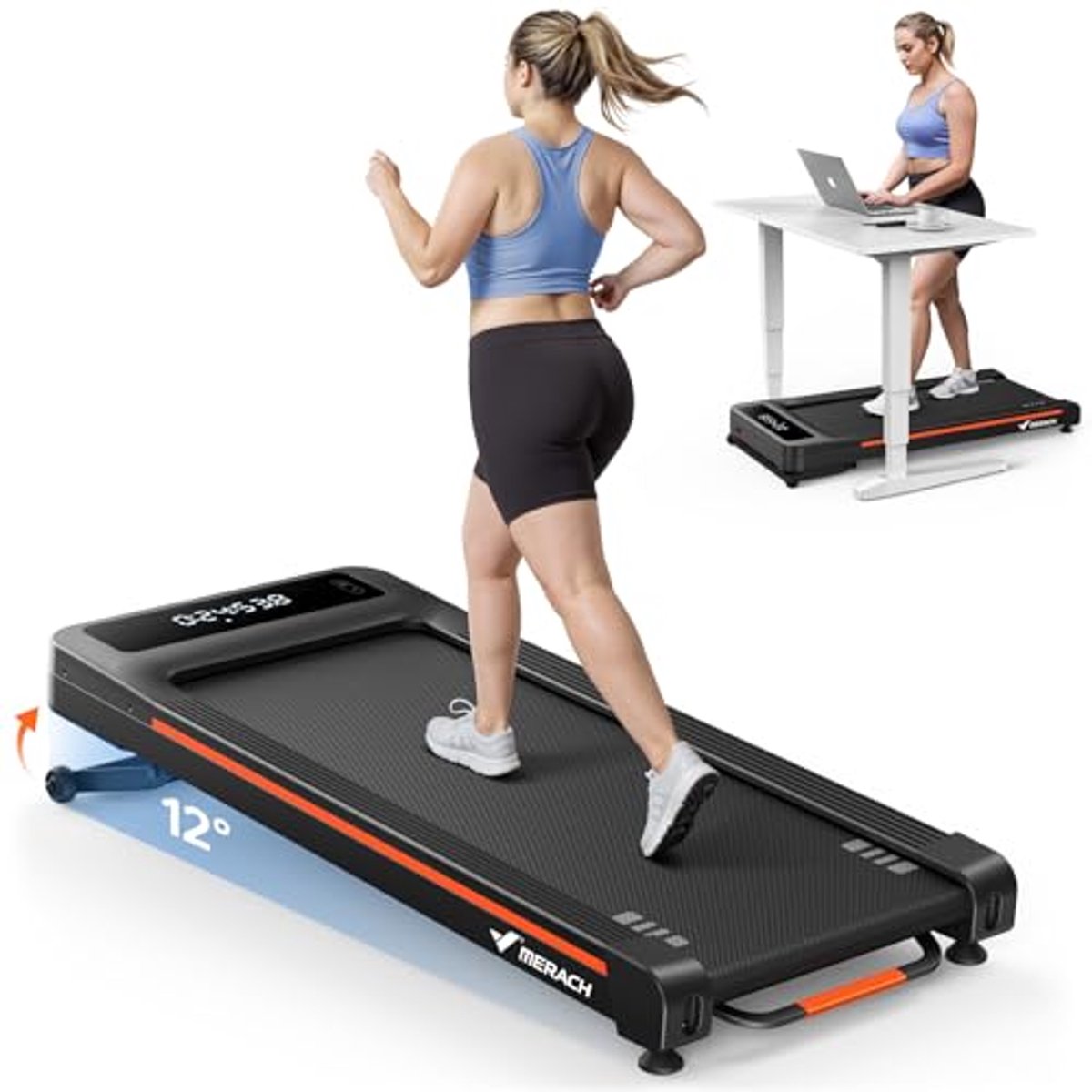 Loopband voor Thuis met Automatische Helling tot 12%, Maximaal 180 kg en Geluidsarme Motor