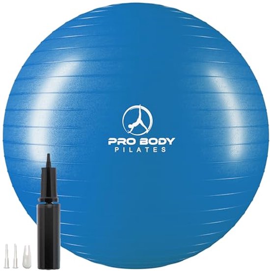 Gymnastiekbal, professionele kwaliteit, scheurvast, voor yoga, pilates, fysiotherapie en stabiliteitstraining, 55 cm, blauw