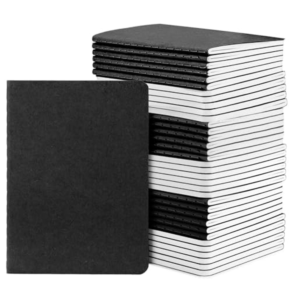 Geruit Notitieboekje A6 - Set van 48 Notitieboekjes - Klein Notitieblok voor Reis en Aantekeningen - 100GSM Papier - 60 Pagina's