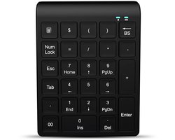 Draadloze Numpad met 27 toetsen, Bluetooth, draagbaar, snelle gegevensoverdracht, automatische slaapstand, gaming-toetsenbord, ondersteuning voor toetsenbord, voor laptop en tablet