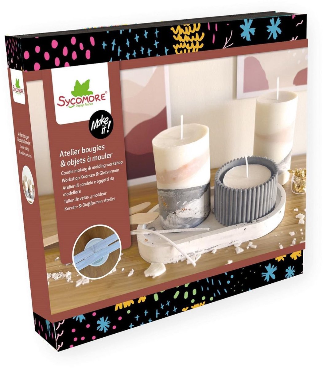 Sycomore creatieve set XL kaarsen maken en jesmonite atelier 12 jaar+.