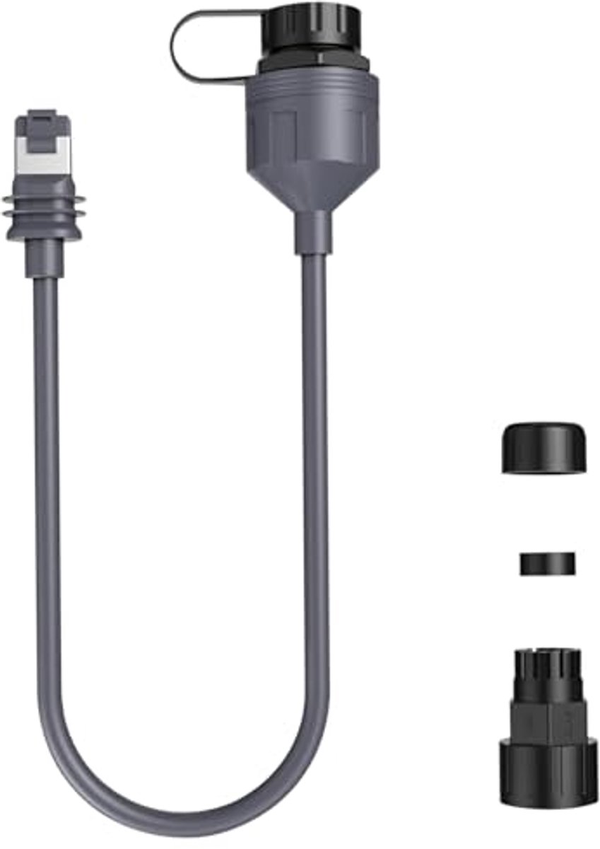 Ethernet-adapter RJ45 0,5 m 26AWG CAT5E met waterdichte verlengkabel - 2000 Mbps gegevensoverdracht