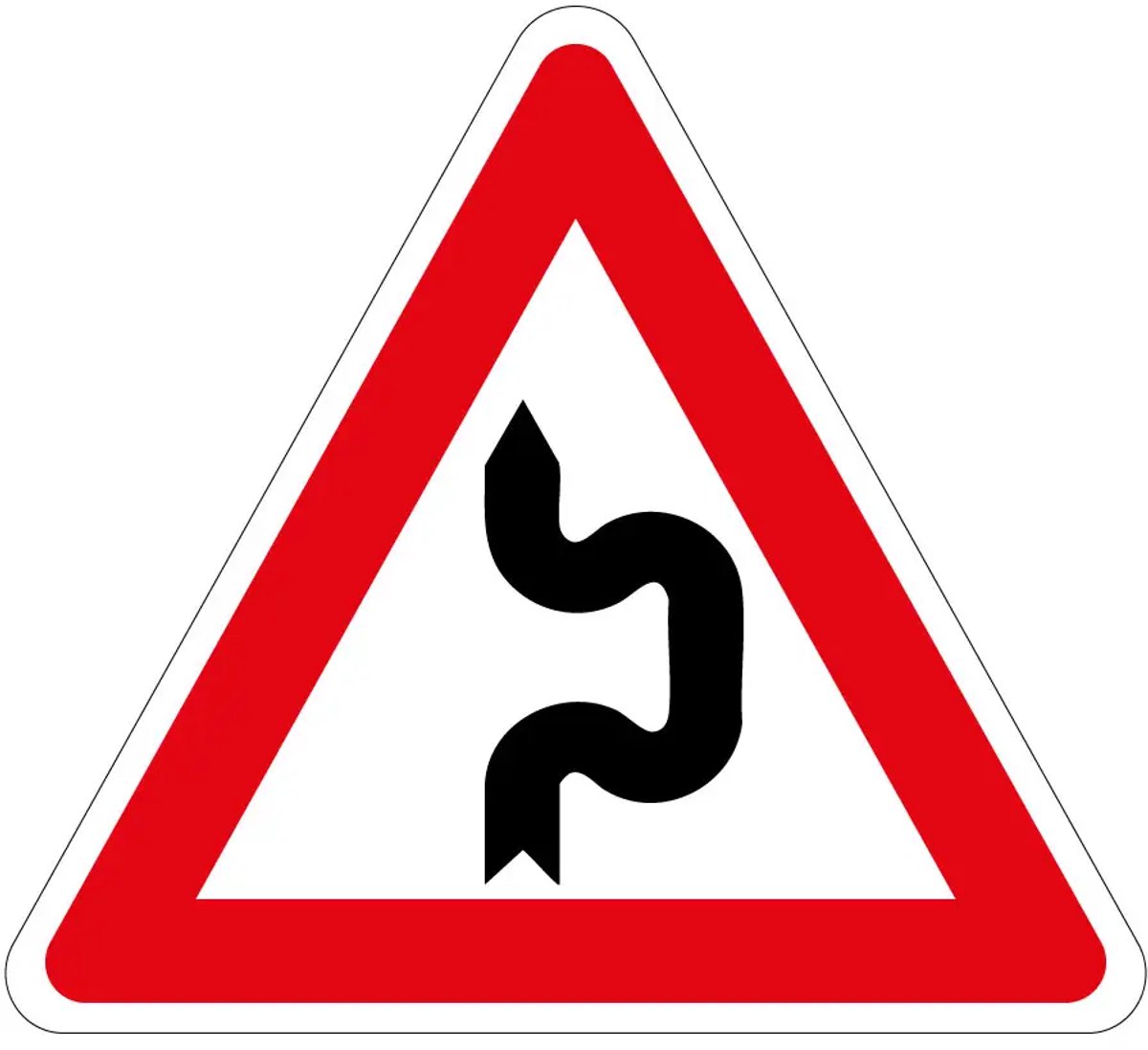 Dubbele S bocht rechts sticker | 15 cm