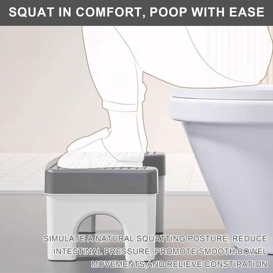Adult Toilet Stool - Toiletverhoger - Voor Volwassenen en Kinderen - Draagbare en Antislip Toiletverhoger — afbeelding 4