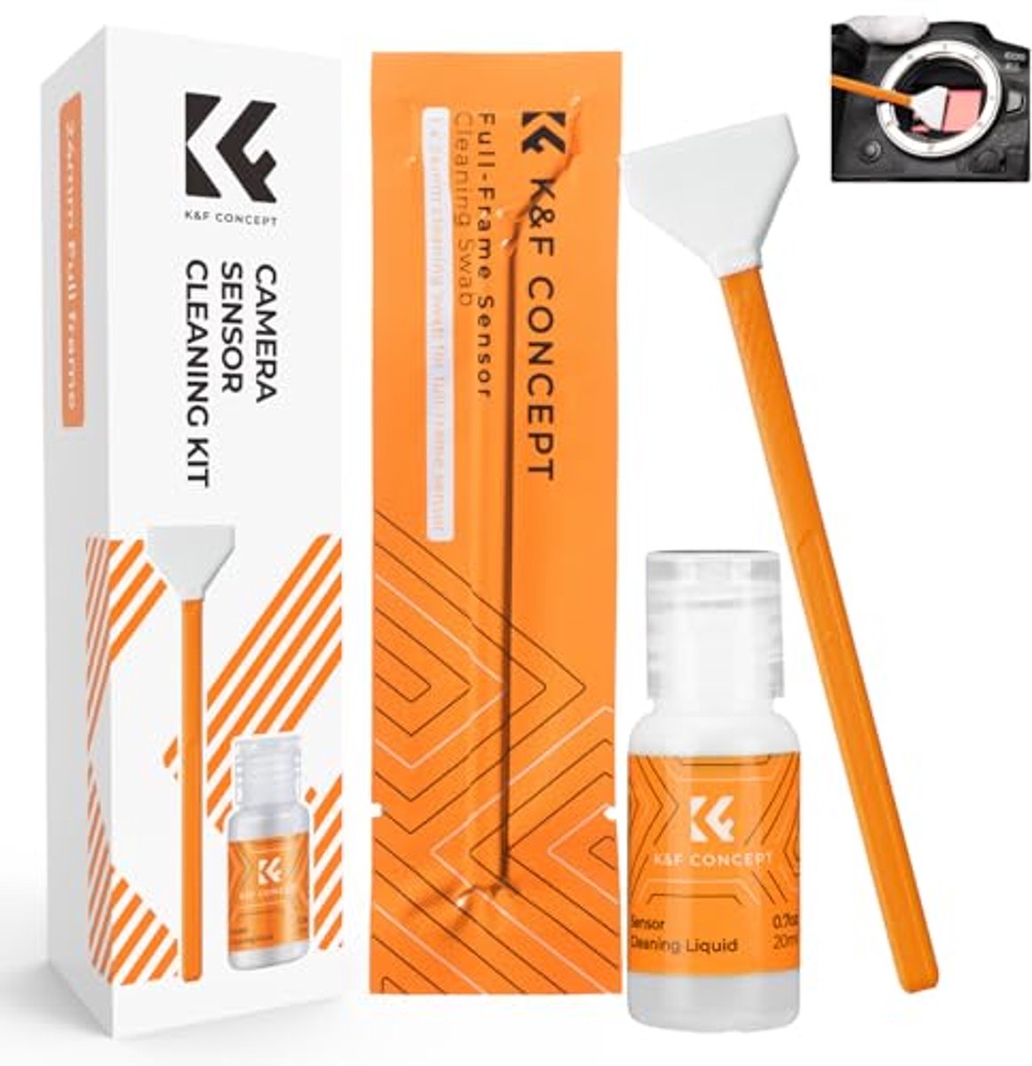 24mm Full Frame Sensor Cleaning Swab en 20ml Sensor Cleaner voor DSLR en SLR Camera's