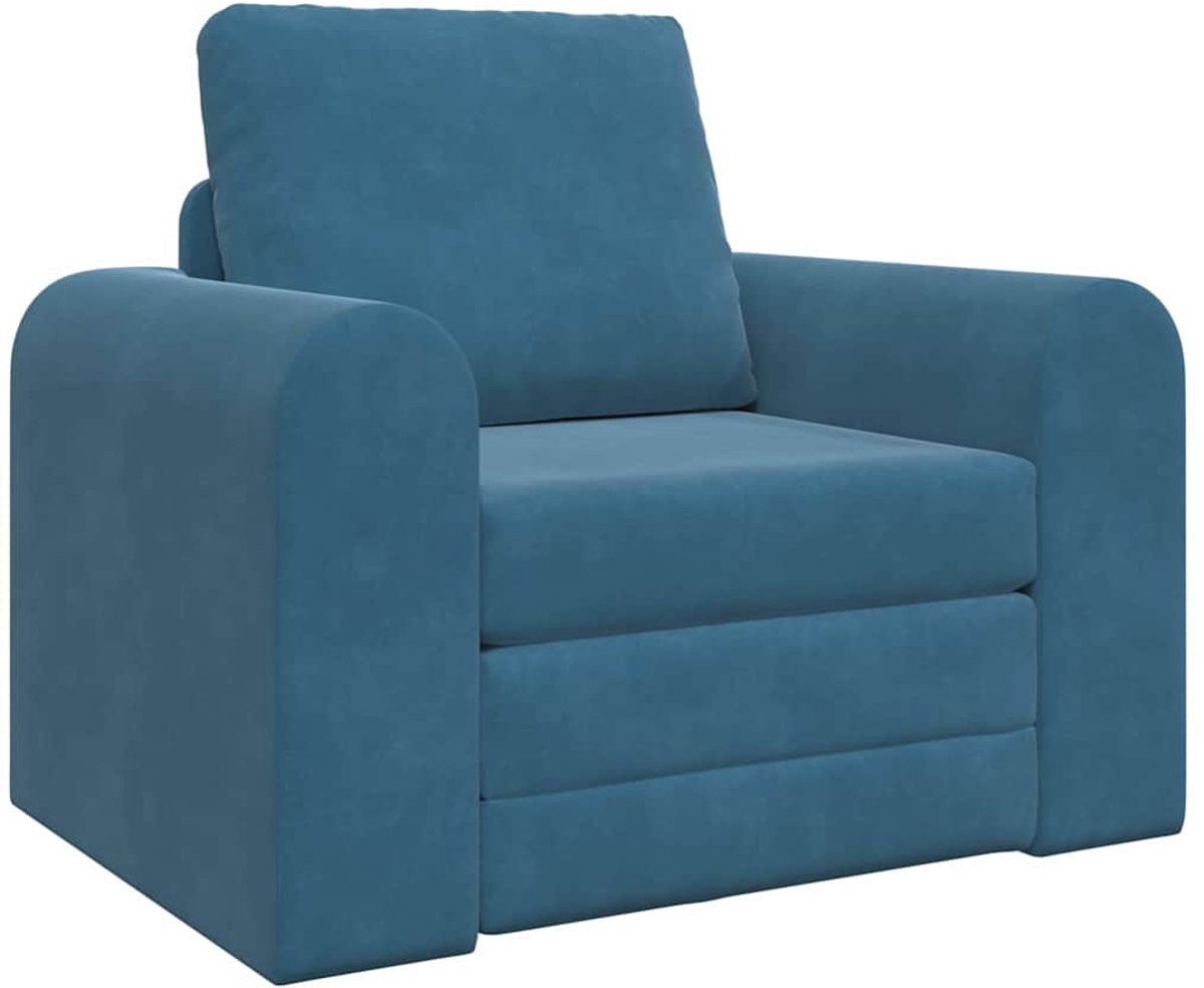 Slaapstoel - Uitklapbaar - Slaapbank - Logeerbed - Zetelbed - Slaapfauteuil - Vouwbed - 1 persoons - Zeer comfortabel - Blauw