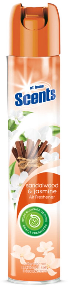 At Home Luchtverfrisser Spray Sandelhout en Jasmijn - 6 x 400 ml - Voordeelverpakking