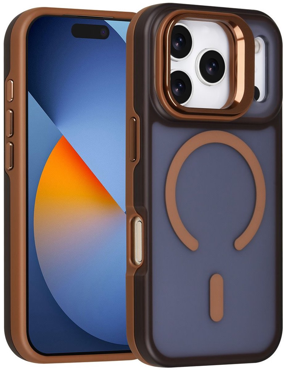 TUNIQ Back cover voor iPhone 17 Pro - MagSafe - Met Camera Stand - Goud