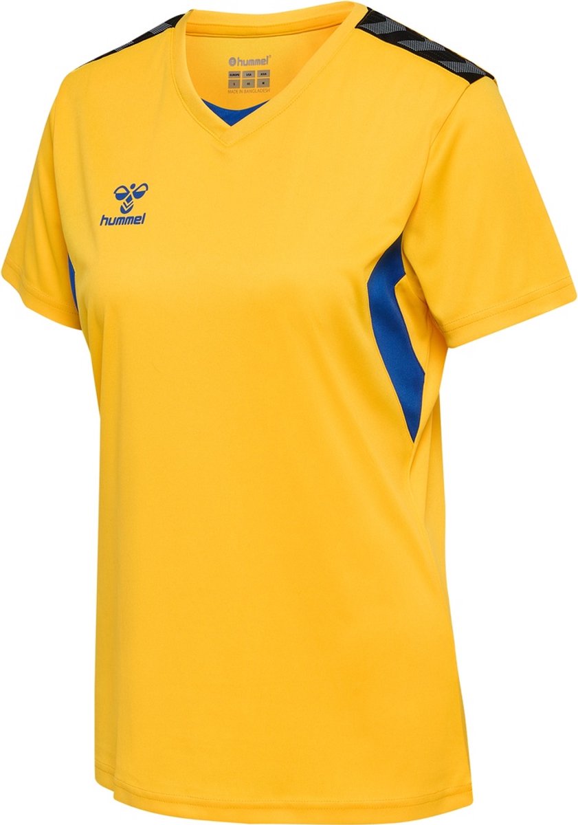 Hummel Damen T-Shirt Hmlauthentic Pl Jersey S/S Woman Sports Yellow/True Blue-M