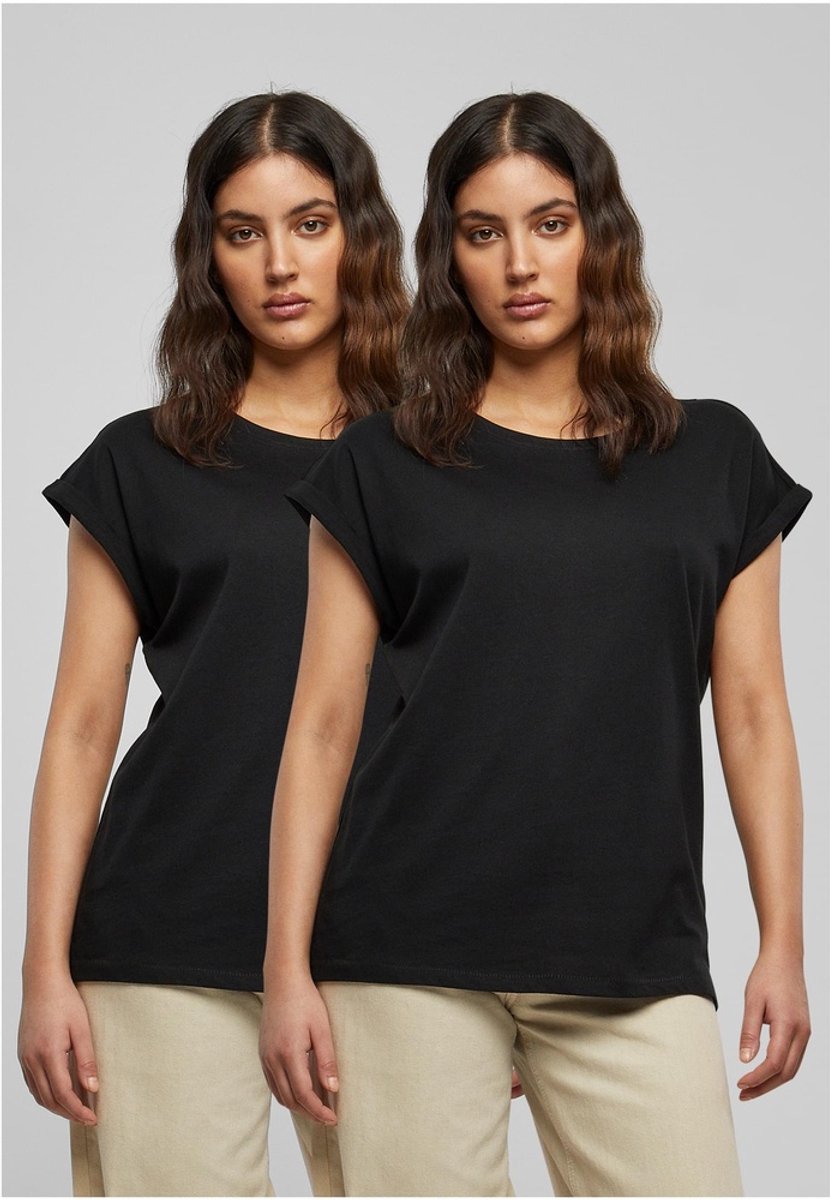 Urban Classics T-Shirt Pre-Pack Ladies Extended Shoulder Tee PP771 -2XL Zwart