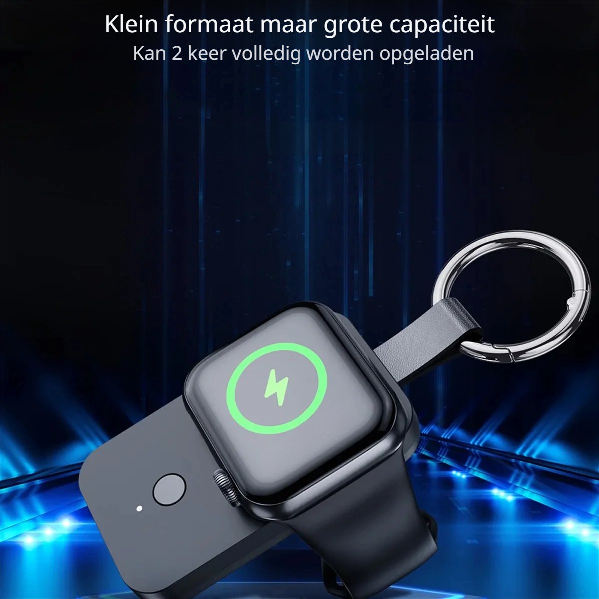 DrPhone SnapDock A – Draagbare Draadloze Smartwatch Oplader 1000mAh Powerbank – Geschikt voor Apple Watch (Ultra/SE/Series 2-8) – Nood Compact & Lichtgewicht – USB-C Ingang – 2-3x Volledig Opladen - Zwart – foto 7