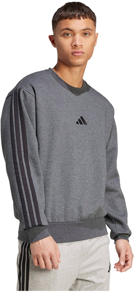 Adidas Essentials 3 Stripes Fleece Sweatshirt M Man Zwart