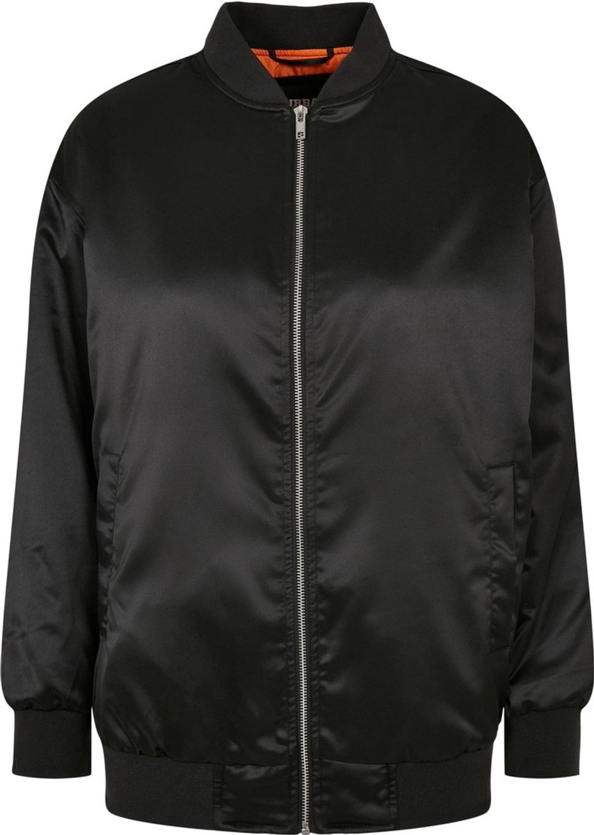 Urban Classics Ladies Oversized Satin Bomber Jacket Bomberjack S Zwart