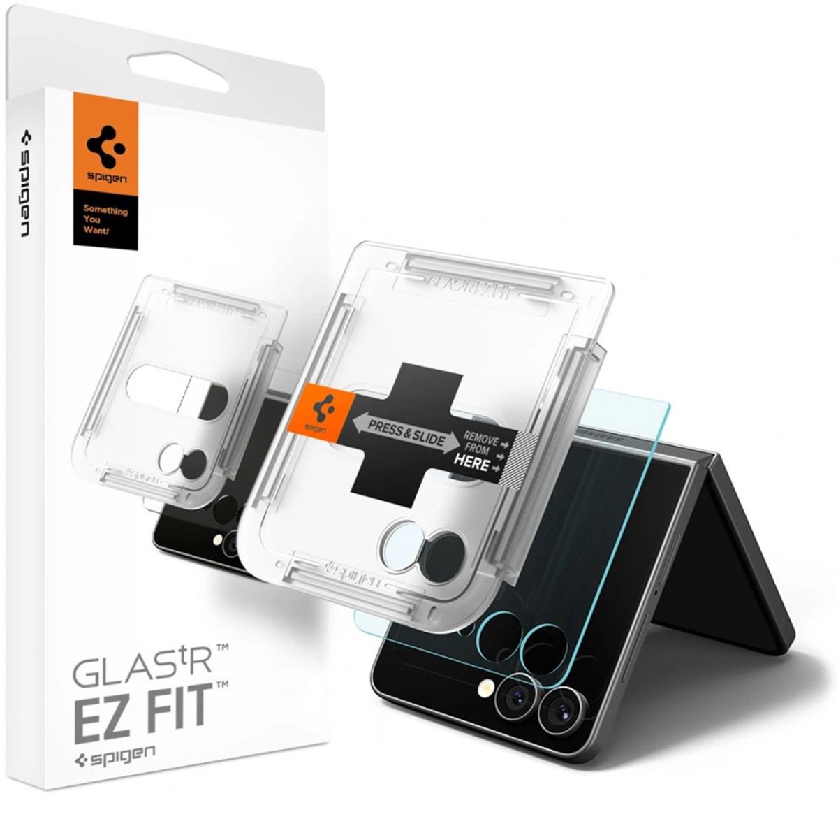 Spigen EZ Fit Glas.tR met Applicator - 1 pack geschikt voor Samsung Galaxy Z Flip 7