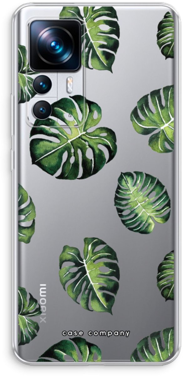 Case Company® - Hoesje geschikt voor Xiaomi 12T Pro hoesje - Tropische bladeren - Soft Cover Telefoonhoesje - Bescherming aan alle Kanten en Schermrand