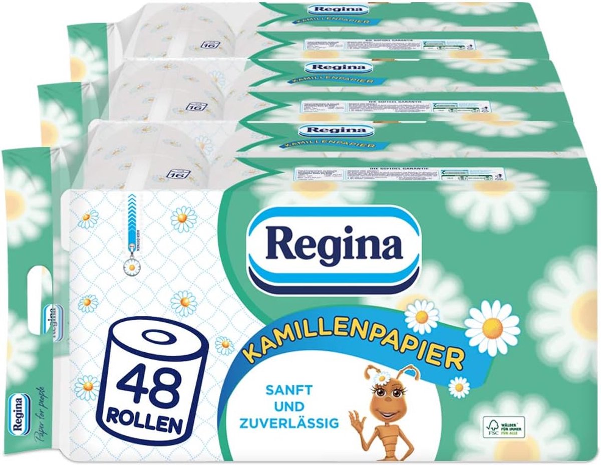 Zacht en betrouwbaar 3-laags toiletpapier met kamille - 48 rollen