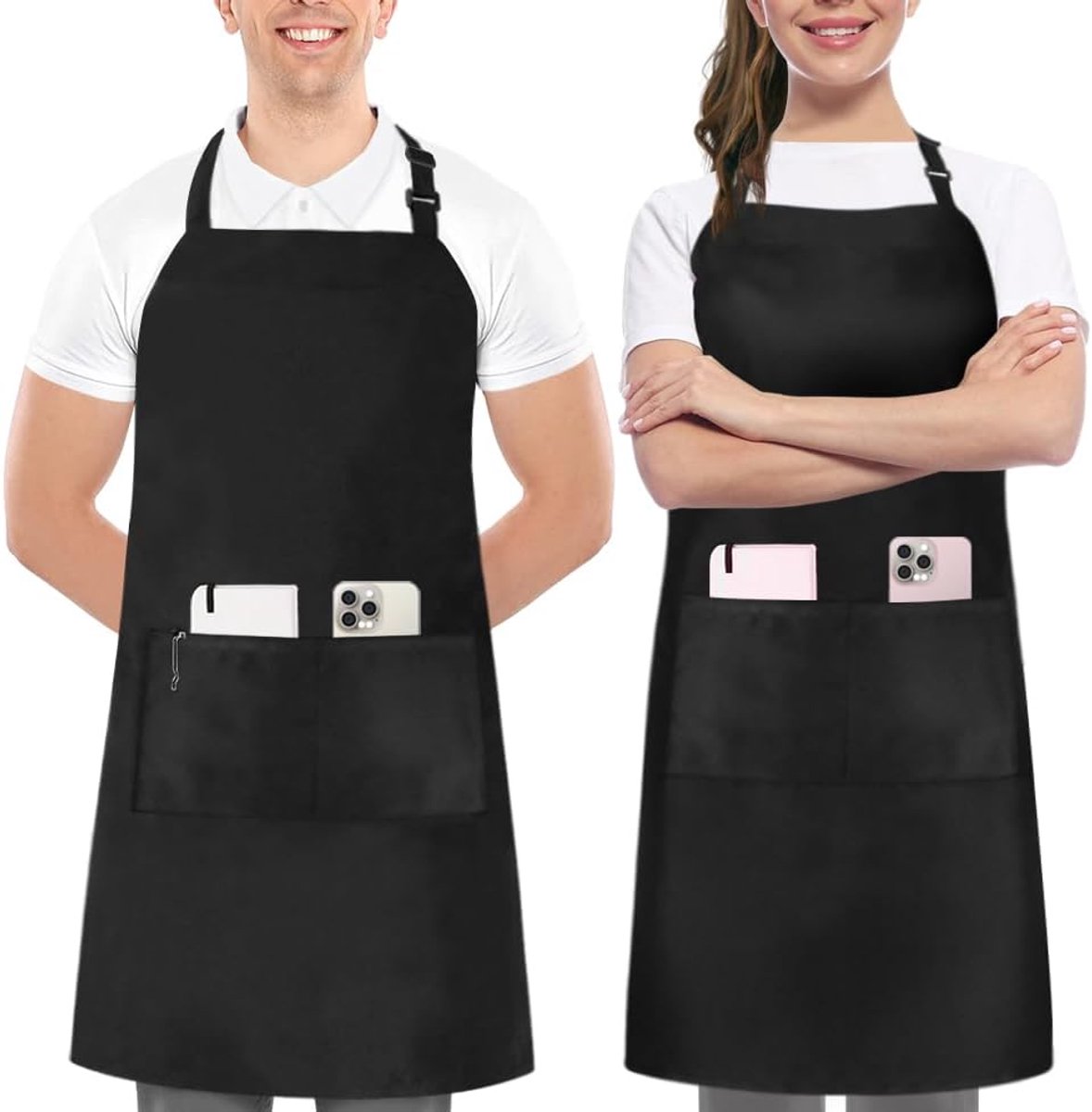 2-Piece Verstelbare Slabberschort Set met 2 Zakken - Perfect voor Restaurant en Thuis