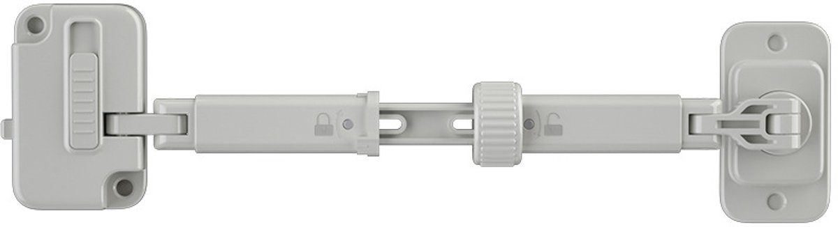 Image of 2-pack aluminium, houten, metalen raamkozijnen, babyveilige raamsloten, raamsloten voor peuters en huisdieren, eenvoudig te installeren (grijs)