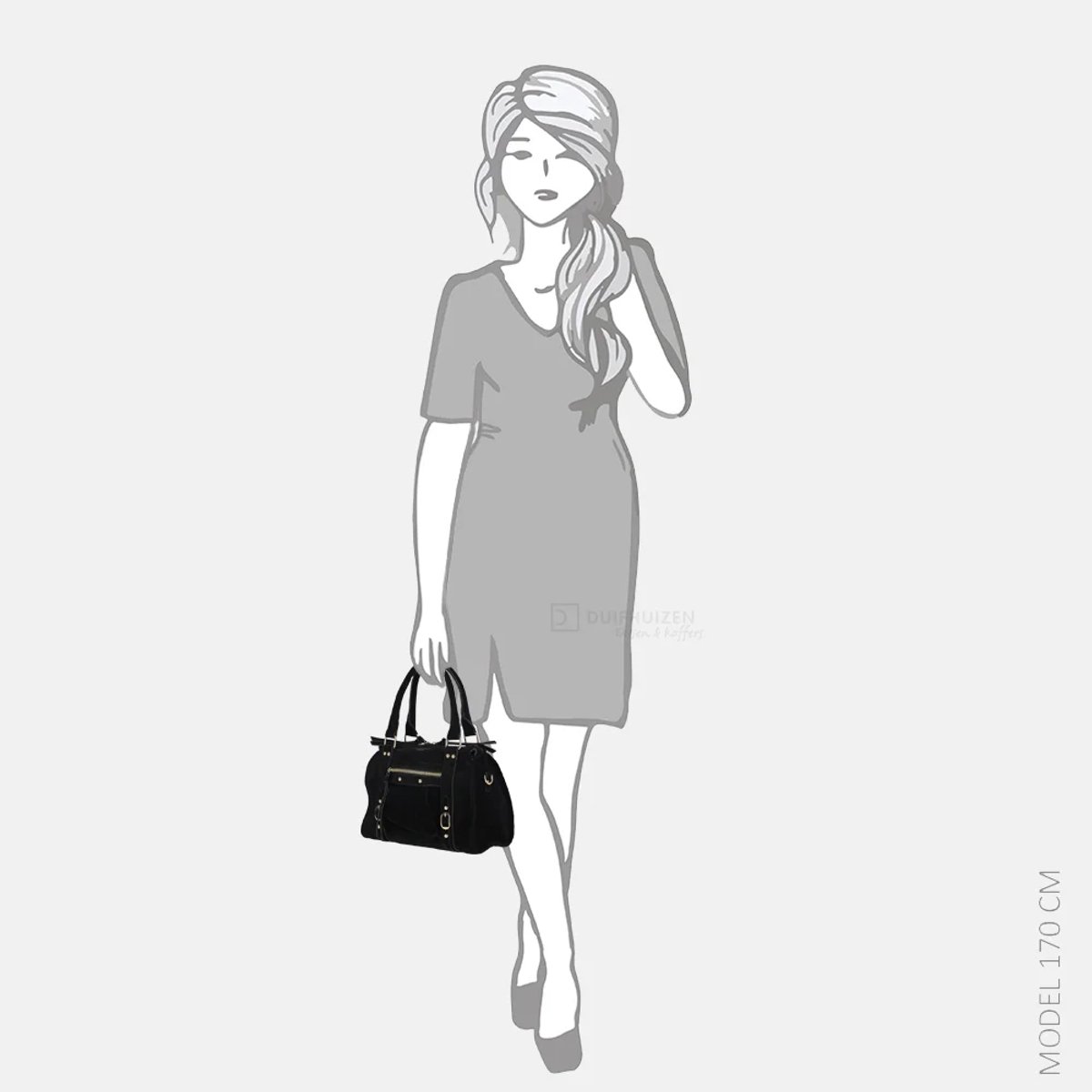 Flora & Co Suedine handtas noir