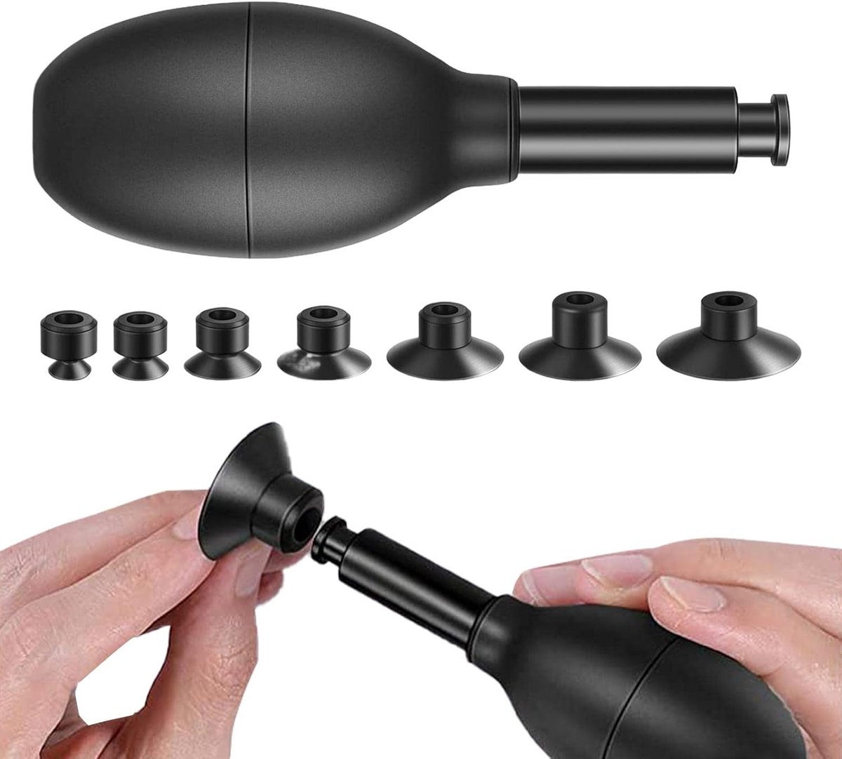 Lens Sucker Kit 8-in-1 met 7 verwisselbare zuignappen Sterke zuigkracht Handmatige vacuümzuigpen Lenstrekker voor lensreparatie en -reiniging, horloges en elektronische componenten
