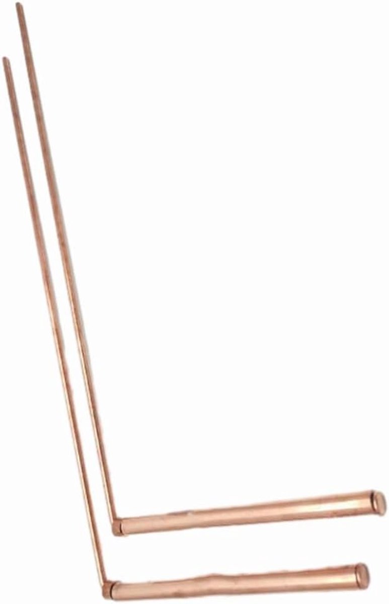 Wichelroede stangen - Detectorstangen koper - Zoeken naar water - 999% puur koper - 2 stuks 30 cm - Goud