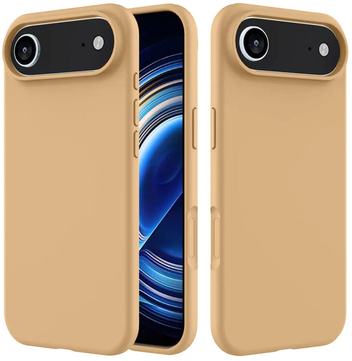 MobyDefend Hoesje - Geschikt voor iPhone Air - Matte Siliconen Backcover - Licht Oker