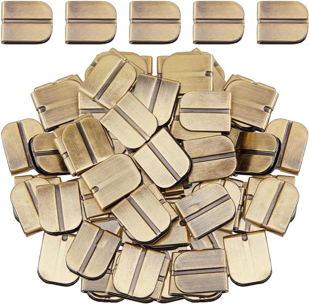 Image of 50 stuks boek hoekbescherming antiek brons - randbescherming - hoekbescherming van legering - decoratief voor scrapbooking en fotoalbum