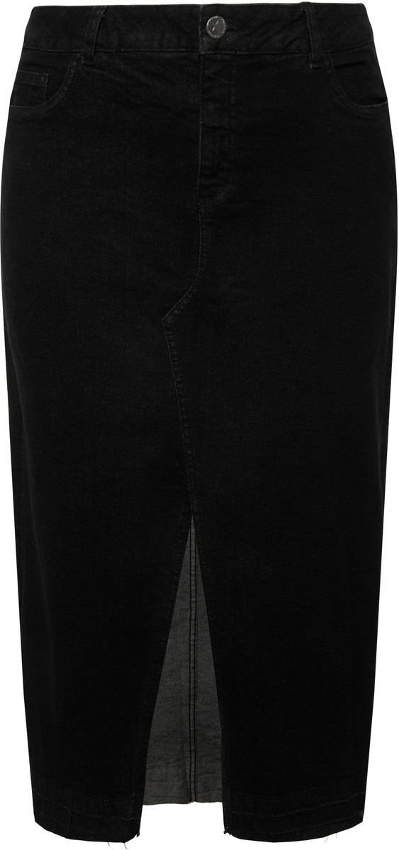 Angel of Style - Dames - Maxi-rok van denim Straight Fit 5-pocket - Zwart - Maat 50