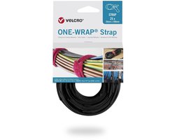 Velcro® ONE-WRAP® klittenband kabelbinder 20mm x 200mm Zwart