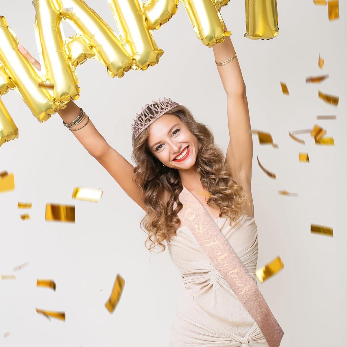 40e Verjaardag Geschenken Compatibele Vrouwen, 40e Verjaardag Sjerp En Tiara Vrouwen 40e Verjaardag Decoraties Tiara Rijnst Kroon Glitter Sjerp Zwart Rose Goud