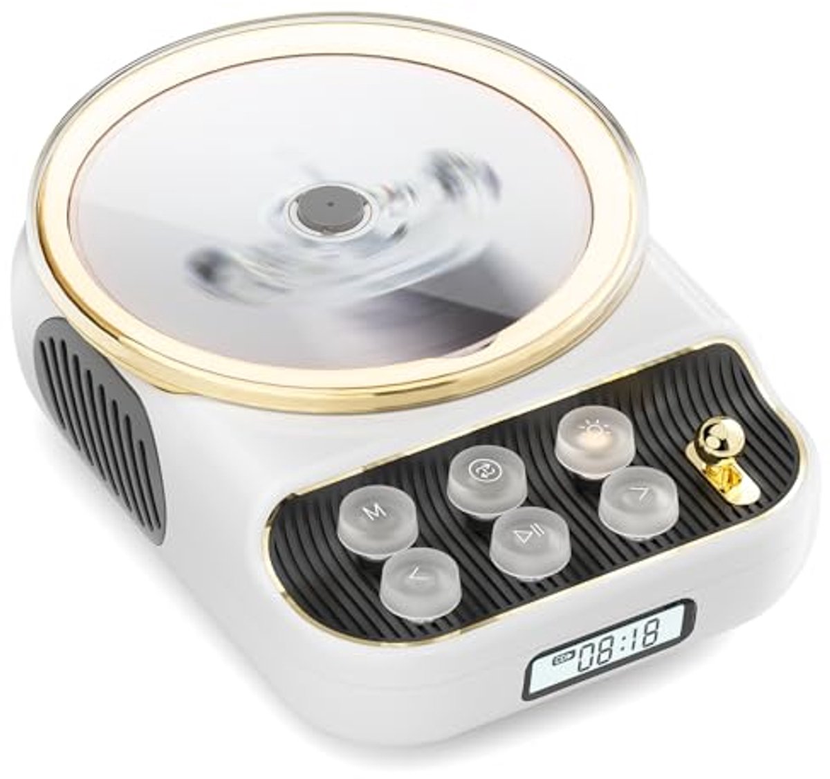 Draagbare 4-in-1 CD-speler met Bluetooth, FM-radio en dimbaar nachtlampje