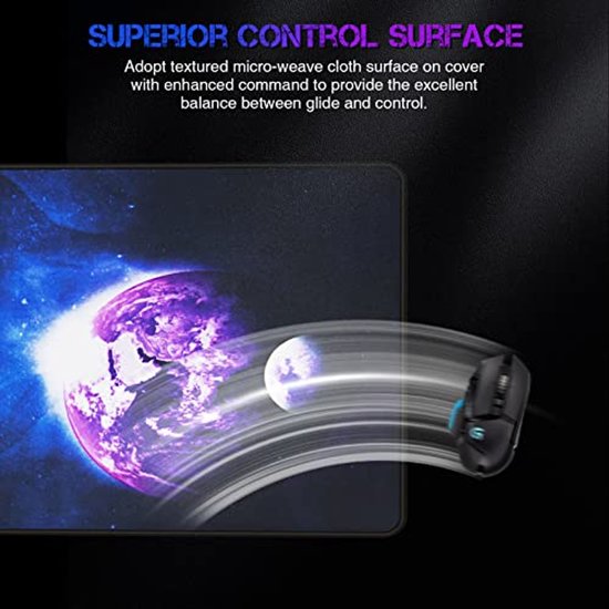 Grote gamingmuismat 800x300mm met antislip basis en gestikte randen — afbeelding 3