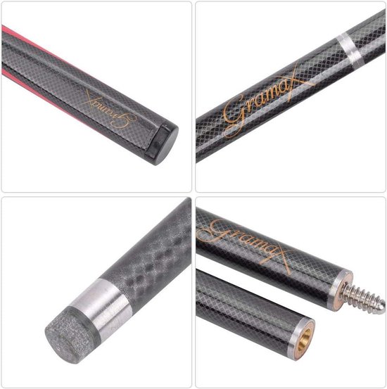 Allecto plus - Carbon Biljart Pool Keu voor Snooker Speler en Hobbyisten met Draagbare Profesionele Stick Rod. — afbeelding 4