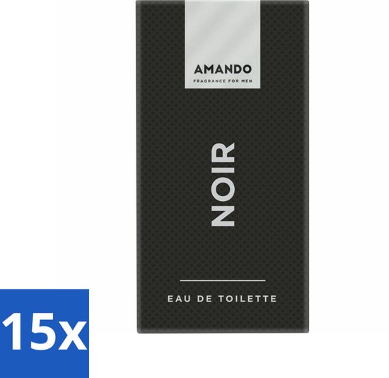 15 x Amando Noir Eau de Toilette 50 ml - Amando Noir Eau De Toilette - Mannelijke Geur - Klassieke Geur - Houtachtige Geur - Parfum Voor Heren
