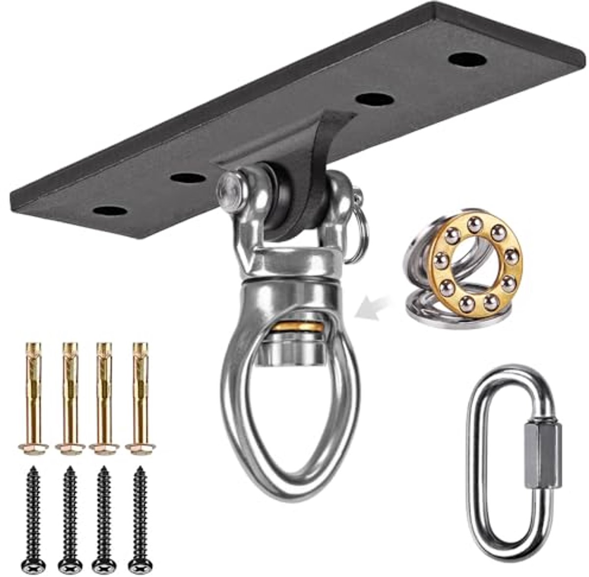 Heavy Duty Hangmat Stoel Haak – Draaibare Swivel Plafond Hanger tot 400 kg