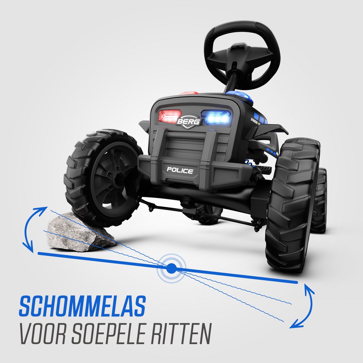 BERG Buzzy Police Skelter - Met Soundbox - 2+ jaar - Verstelbare Stoel - Anti-lek EVA banden - Zwart — afbeelding 7