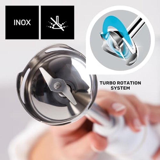 Inox Staafmixerset met 20 Snelheden en 600W Vermogen voor Keuken van Emerio — afbeelding 4